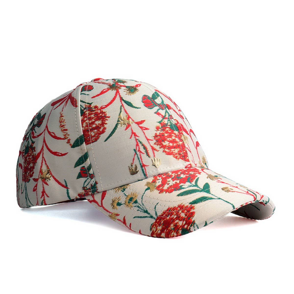 Blue, Red Dandelion Jacquard Baseball Cap Sun Hat_CWAH0991