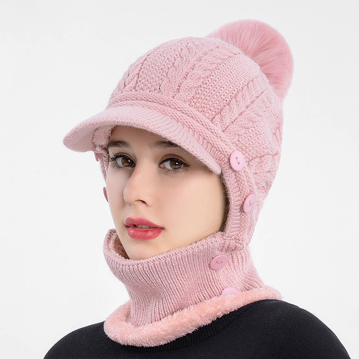 WINTER WOMEN'S KNITTED PULLOVER EARMUFFS HAT