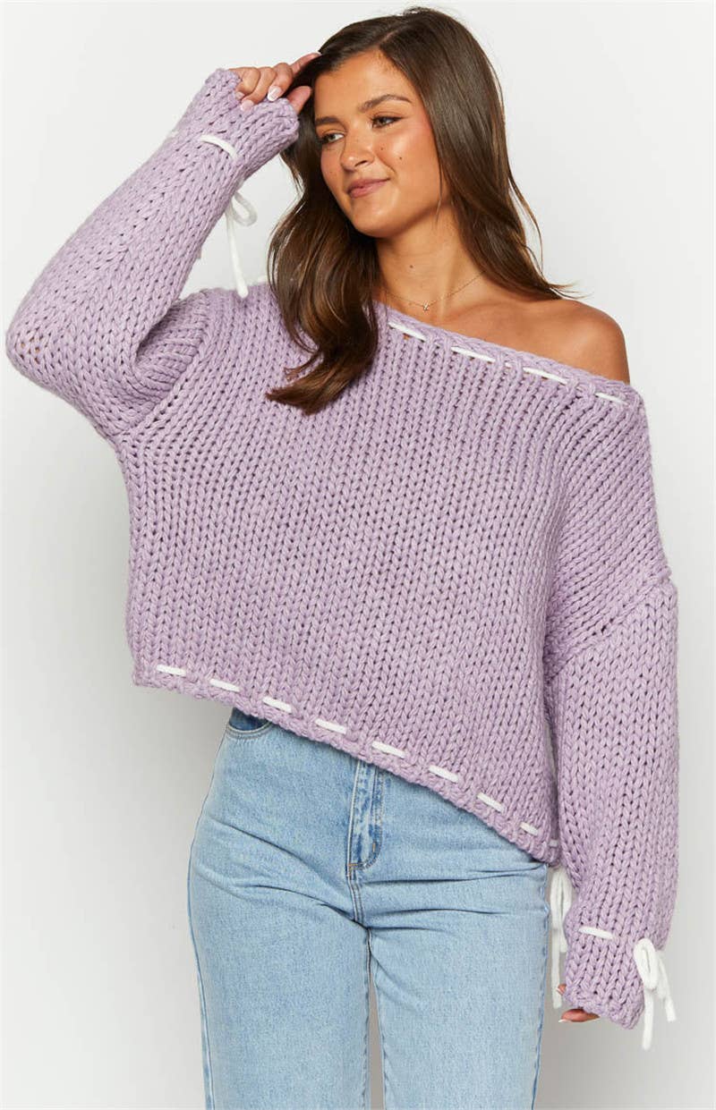 FASHION LONG-SLEEVED LOOSE PULLOVER SWEATER