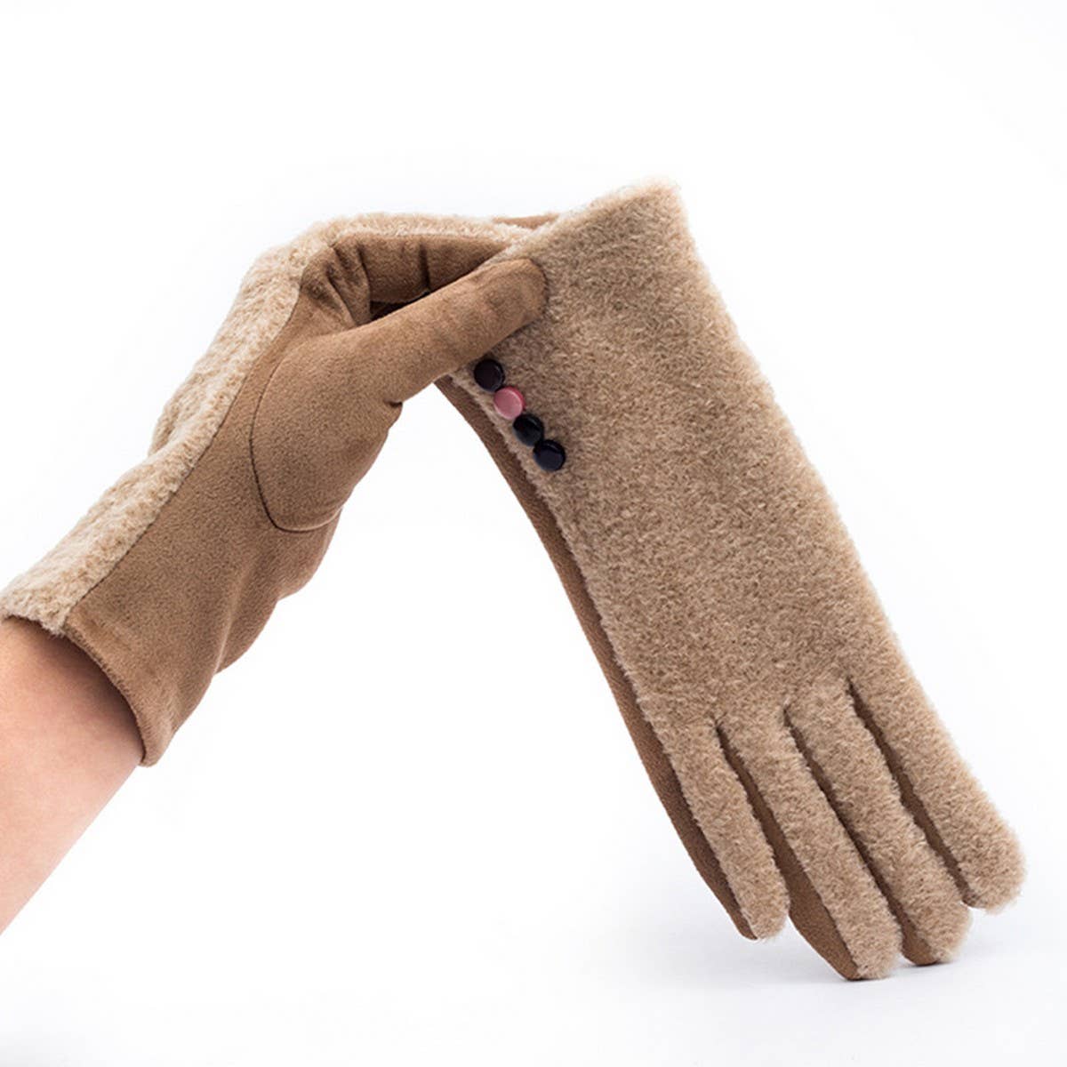 SOLID COLOR FASHIONABLE TOUCH SCREEN GLOVES_CWMM1546
