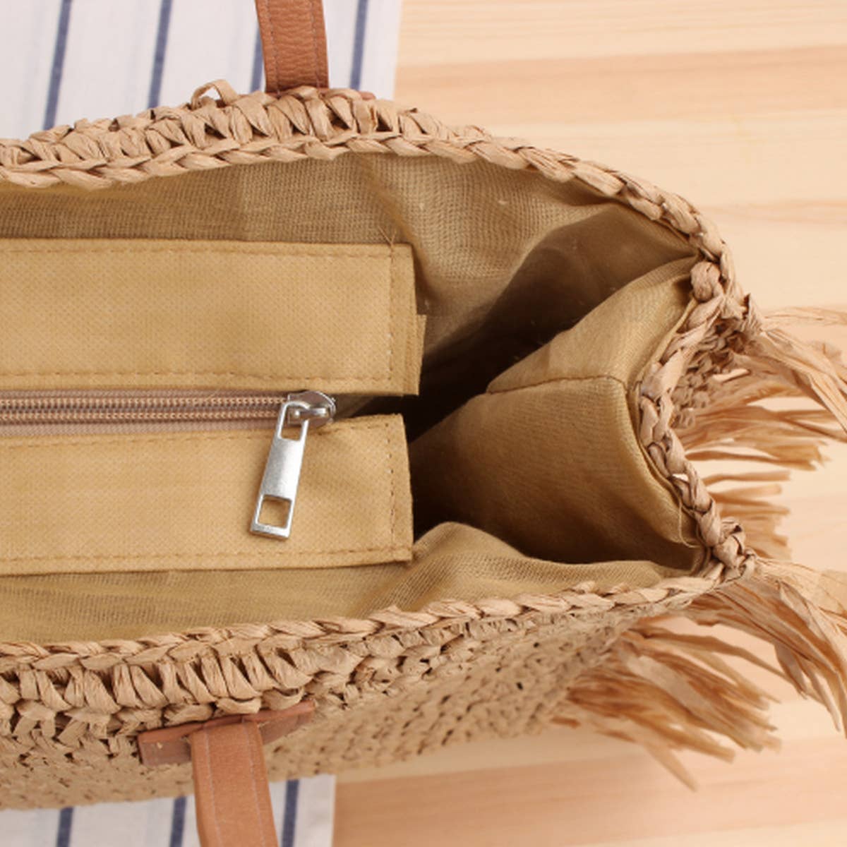 SUMMER BEACH TASSEL STRAW BAG_CWAB2034