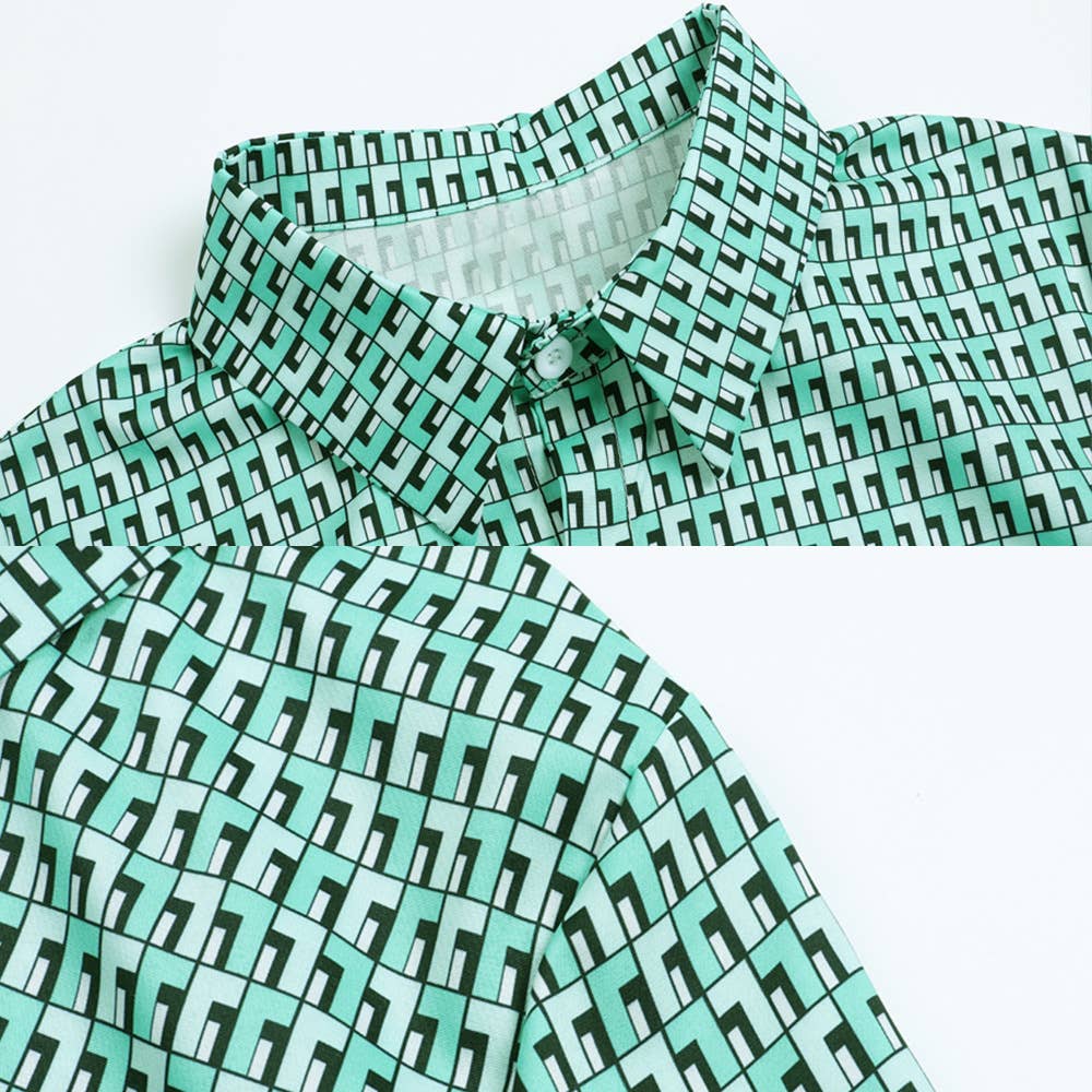 PLAID PATCHWORK LACE-UP LONG-SLEEVED DRESS