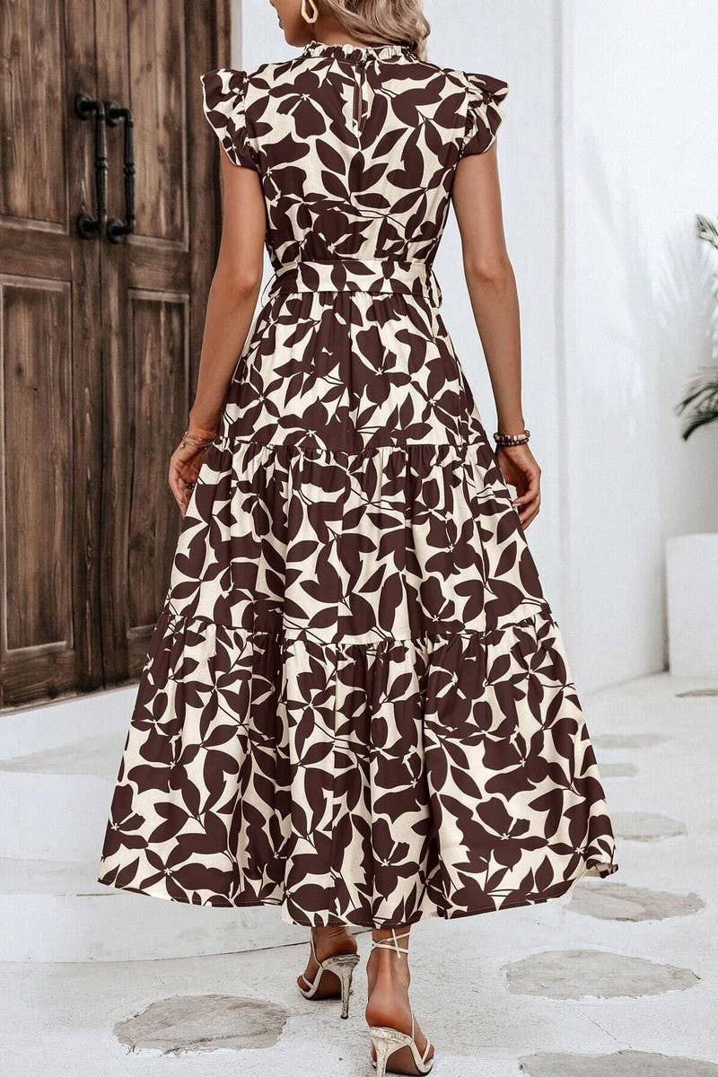 CWDMD4953_SUMMER RUFFLED FASHIONABLE PRINT FAIRY DRESS