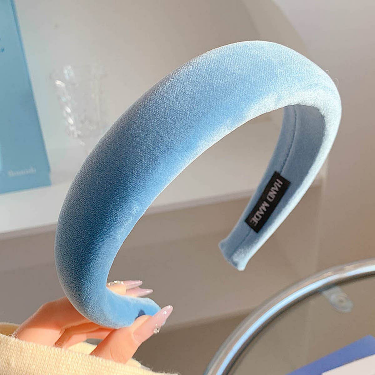 FASHION WIDE BRIM BLUE HEADBAND HAIRPIN HEADDRESS_CWAHA4026