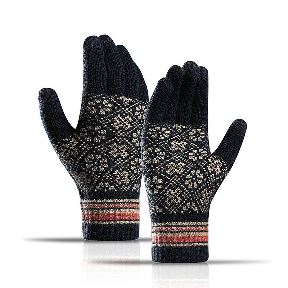 Women¡¯s Knit Gloves ? Jacquard Fleece Touchscreen_CWMM1486