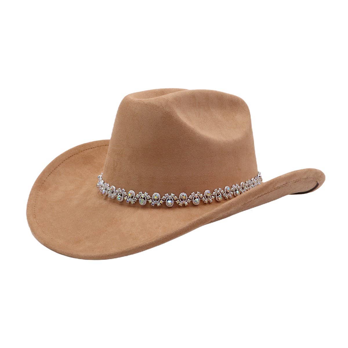 Soft Suede Fedora Hat Western Cowboy Style_CWAH04425