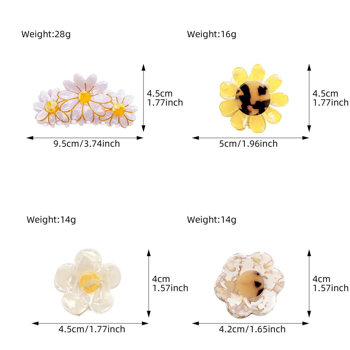Floral grab clips of sweet and elegant hair clips