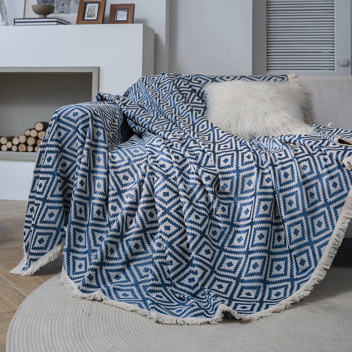 GEOMETRIC JACQUARD RETRO AMERICAN SOFA THROW