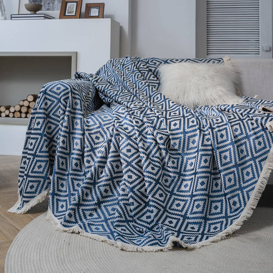 GEOMETRIC JACQUARD RETRO AMERICAN SOFA THROW