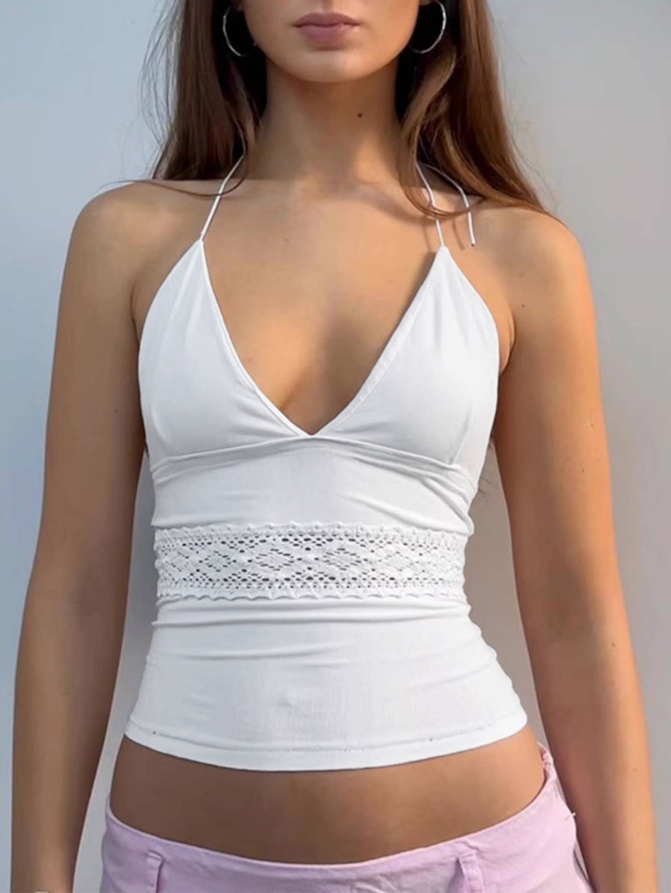 Sexy Spice Y2K style lace halter halter top