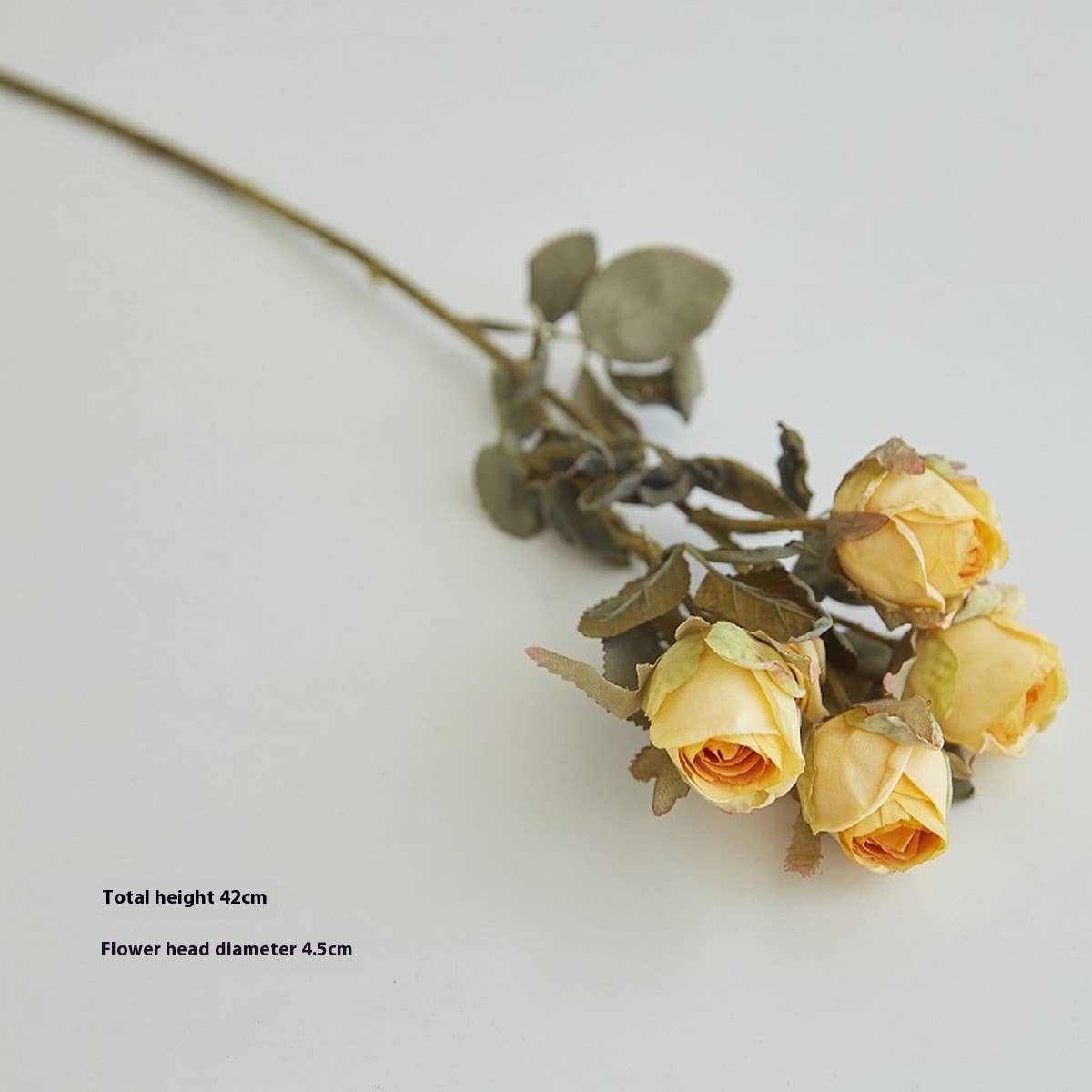 Faux 5-Head Withered Rose with Burnt Edge Look