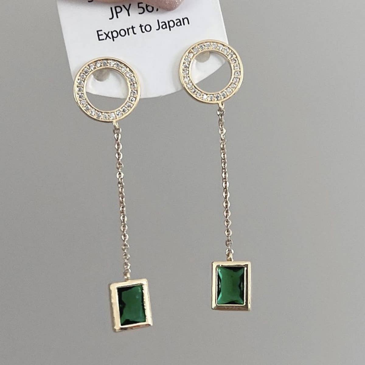 LIGHT LUXURY GEOMETRIC RING SQUARE STUD EARRINGS