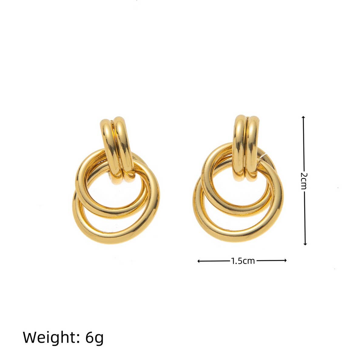 Twist Circle Linked Hoop Earrings Plated Titanium