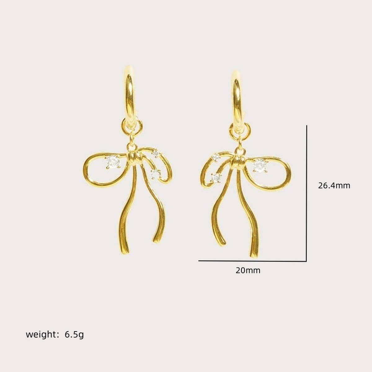 All-match fairy sweet zircon bow earrings_CWMM5511