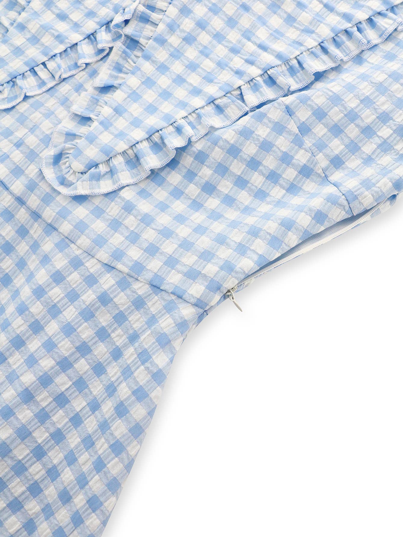 Plaid V-Neck Long Sleeve Fit and Flare Dress