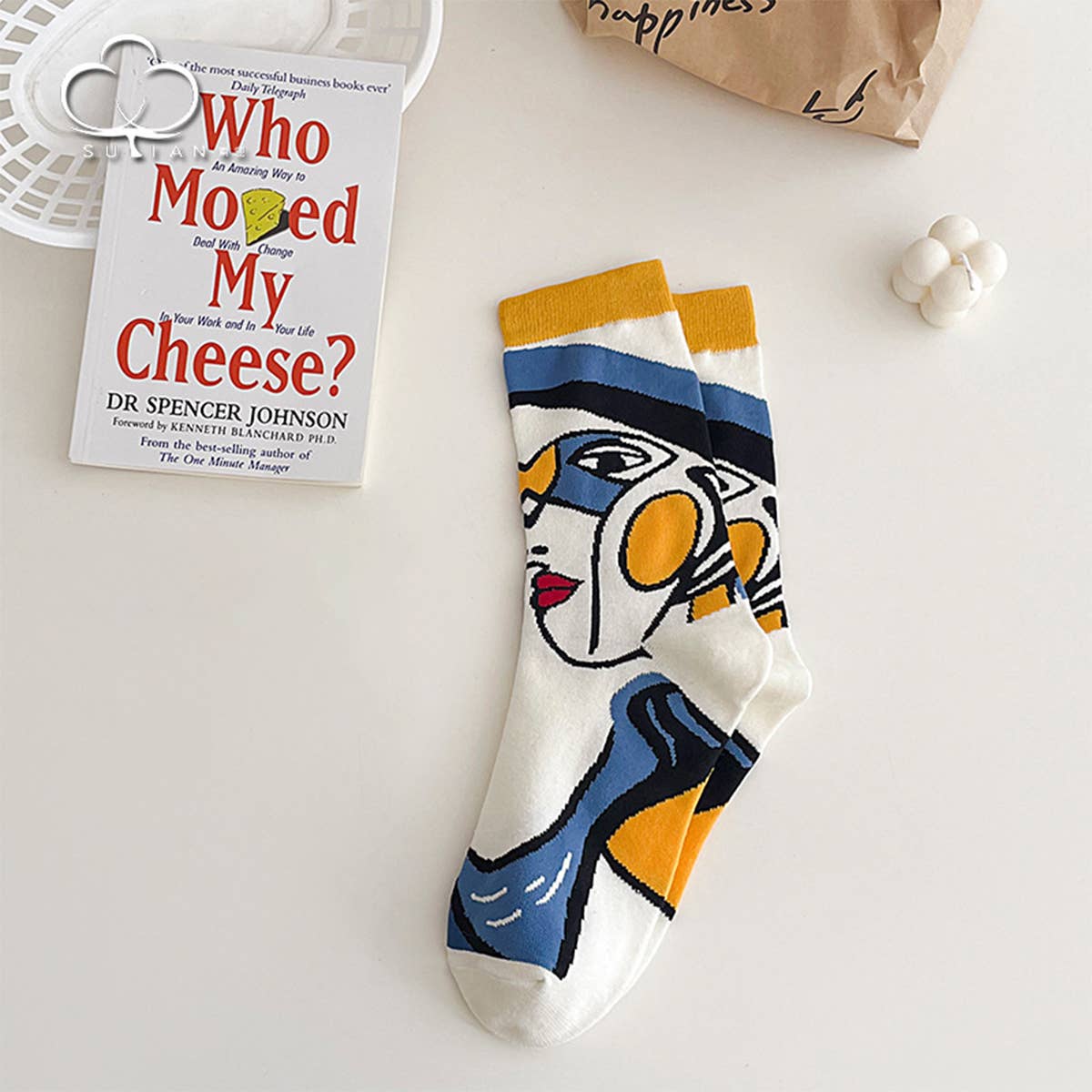 FASHIONABLE PRINTED MID-CALF COTTON SOCKS