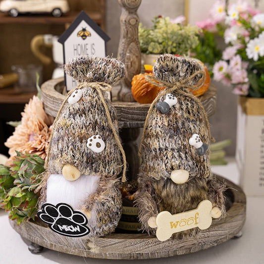 CWMM10347_PLUSH GNOME DOG DOLL WITH BONE RUDOLPH DECOR