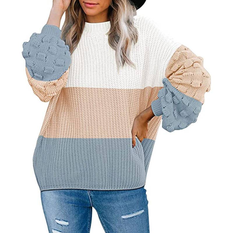 SWEATER KNITTED WITH LARGE SLEEVES AND CREW NECK