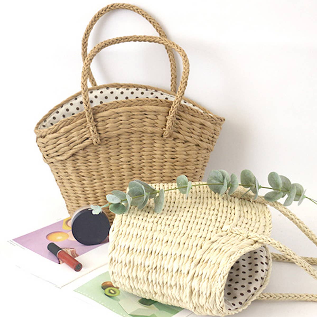 SUMMER WOVEN CASUAL STRAW TOTE BAG_CWAB0805