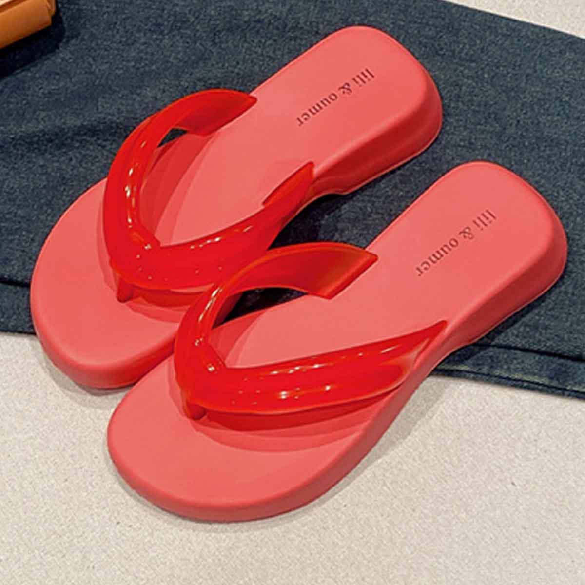 CASUAL FLIP-FLOPS THICK-SOLED SOFT-SOLED SANDALS_CWSHS0694