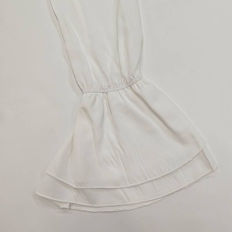 Stylish lace-up design shirt with ruffled edge