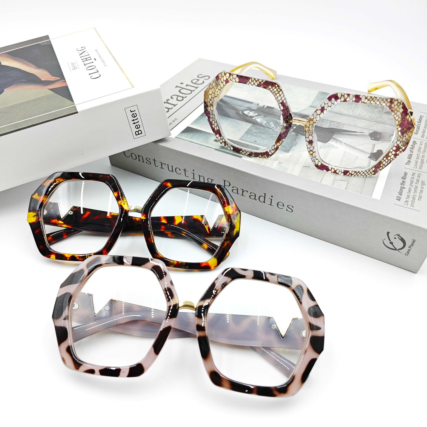WOMEN GEOMETRIC FRAME EYEGLASSES