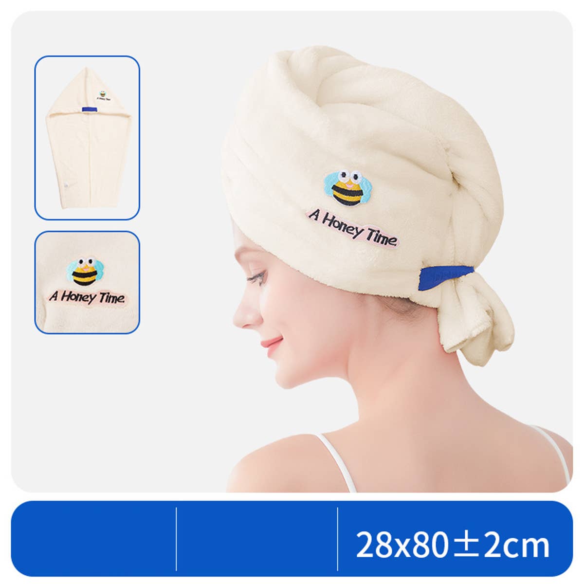 CWMM8345_CARTOON EMBROIDERY THICKENED HOUSEHOLD SHOWER CAP