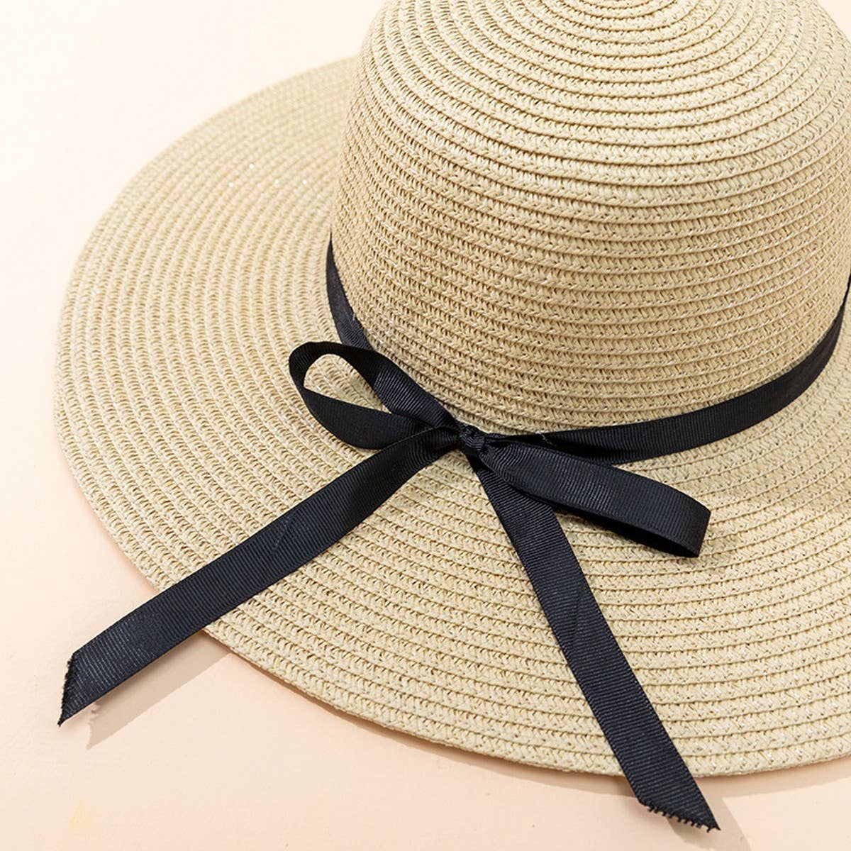 Summer beach fashion versatile bow sun hat_CWAH3445