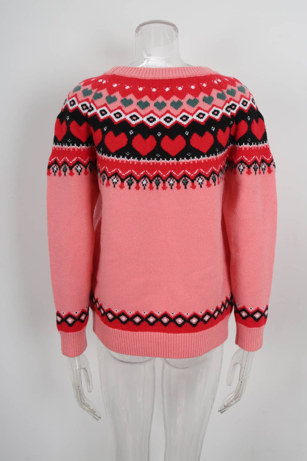 Valentine's Day ethnic-style jacquard sweater