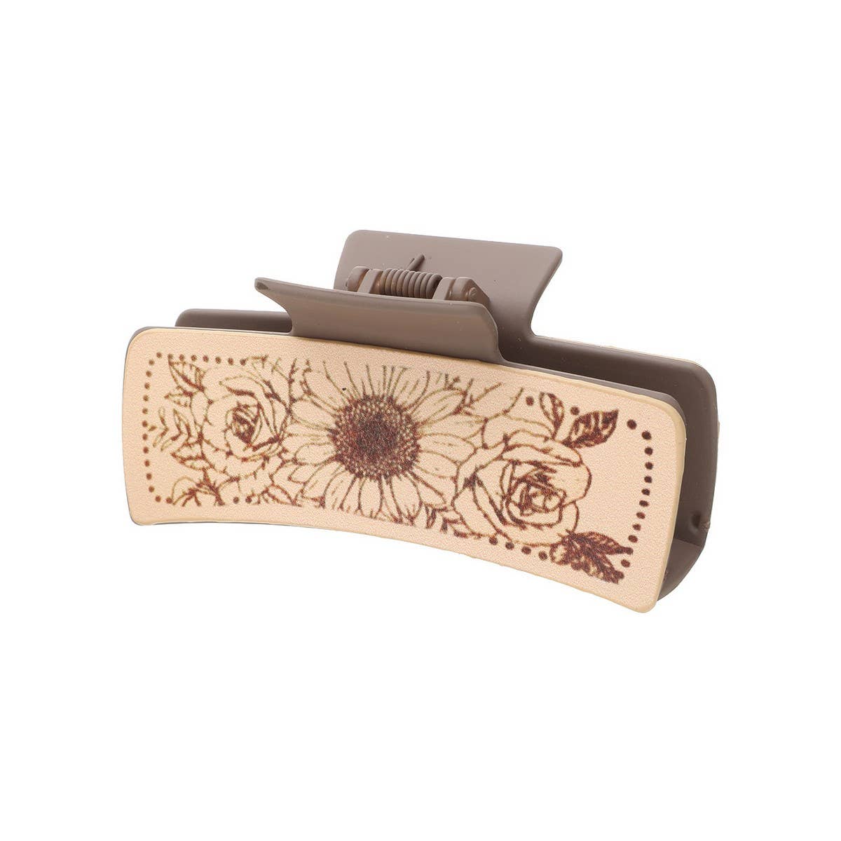 Cactus Print Leather Hair Claw Clip, Western Style_CWAHA0606