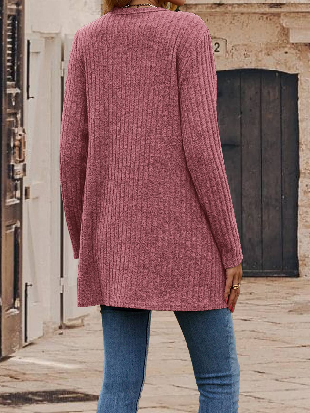 Single - buttoned V-neck pit strip cardigan