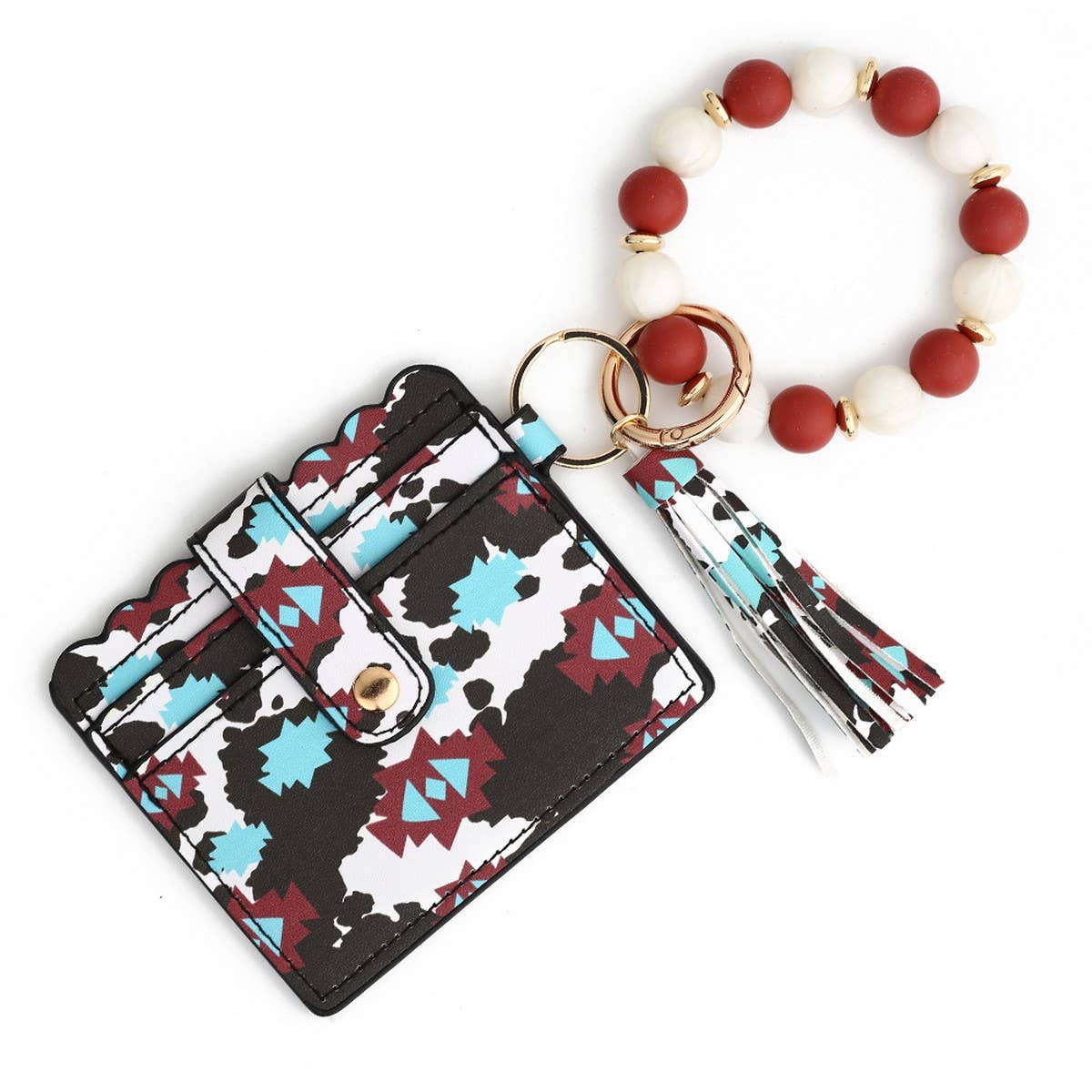 PU Card Wallet with Silicone Bead Bracelet_CWAB4943