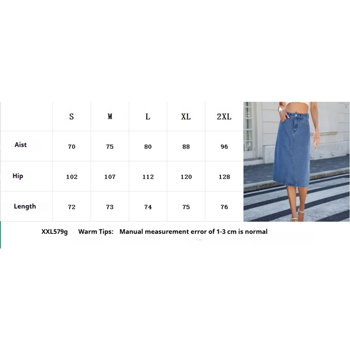 Washed Denim Midi Skirt for Women Casual Style