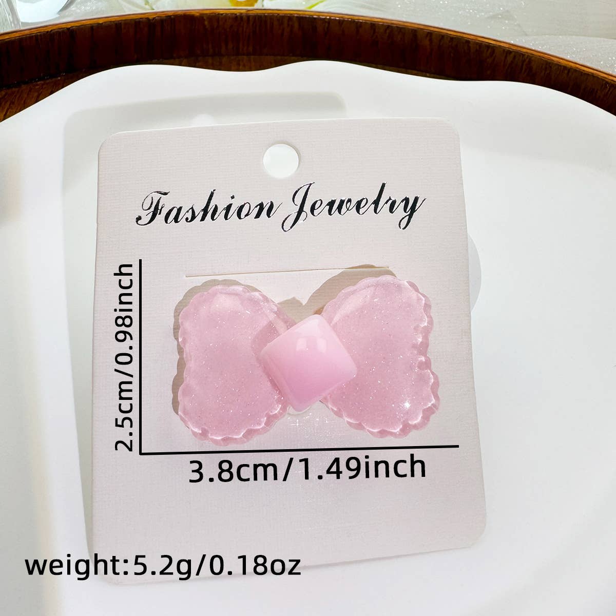 Colorful ice-permeable bow square hairpin