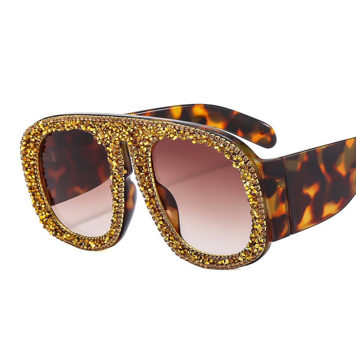 LUXURY DIAMOND-STUDDED LARGE FRAME SUNGLASSES