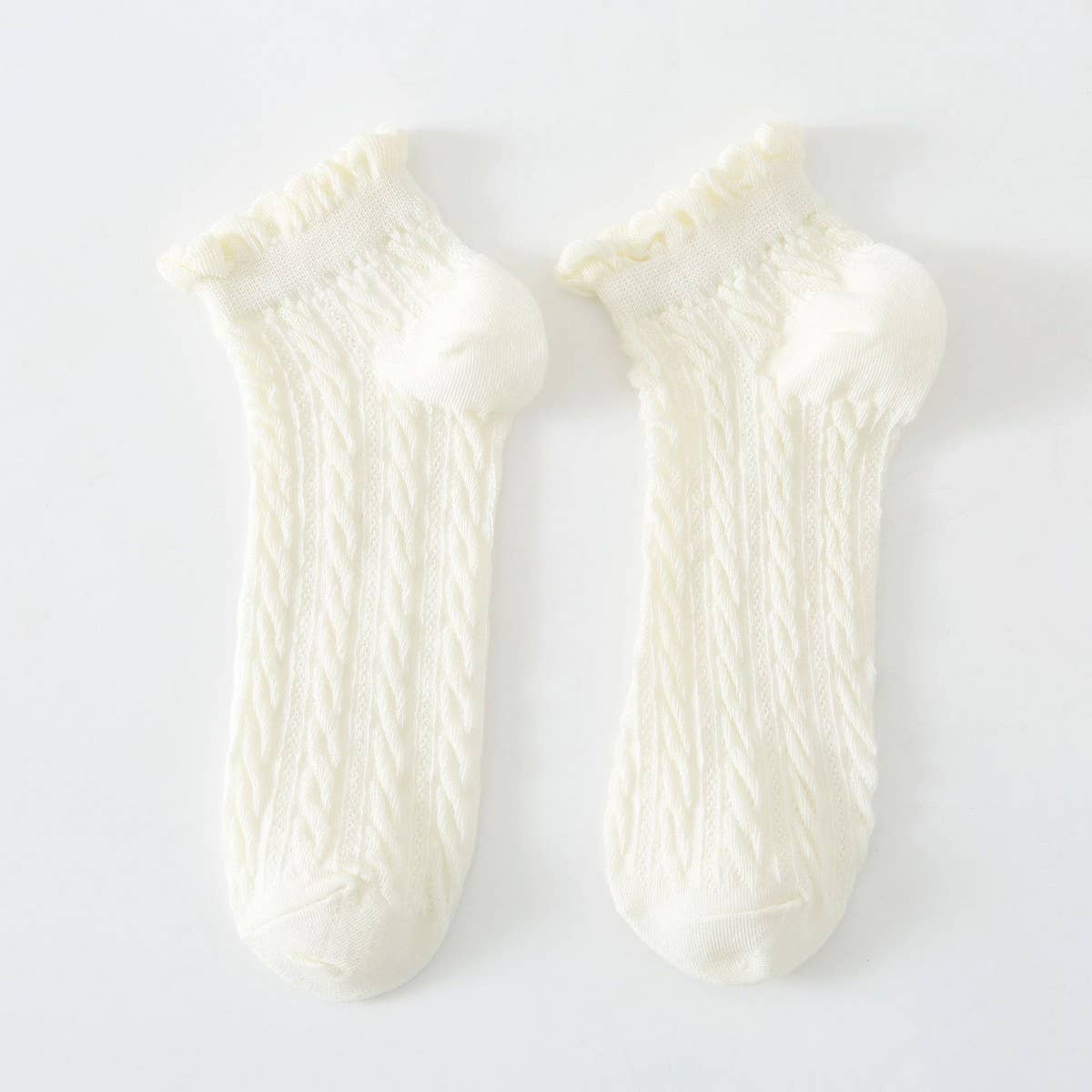 TWISTED FASHION COTTON LACE SOCKS FOR WOMEN