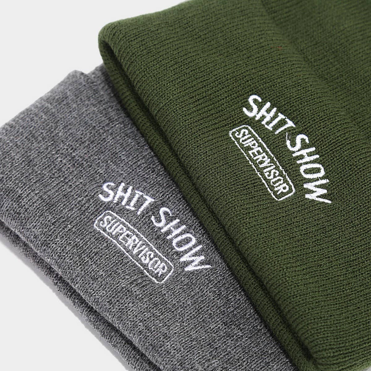 SHIT SHOW EMBROIDERED LETTER PILE HAT KNITTED HAT_CWAH2084