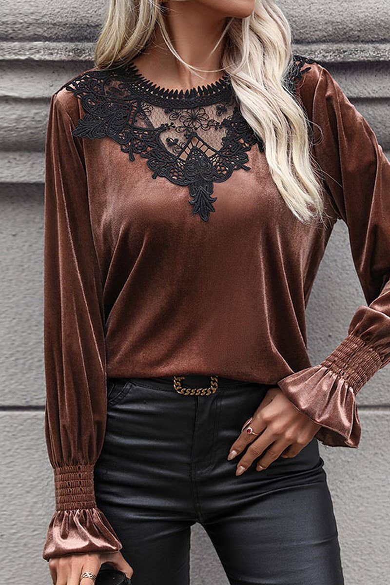 LACE LONG SLEEVE KNIT TOP_CWTTL1510