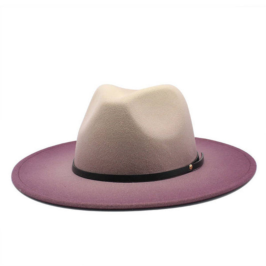 FASHION GRADIENT WIDE-BRIMMED HAT FEDORA_CWAH0808