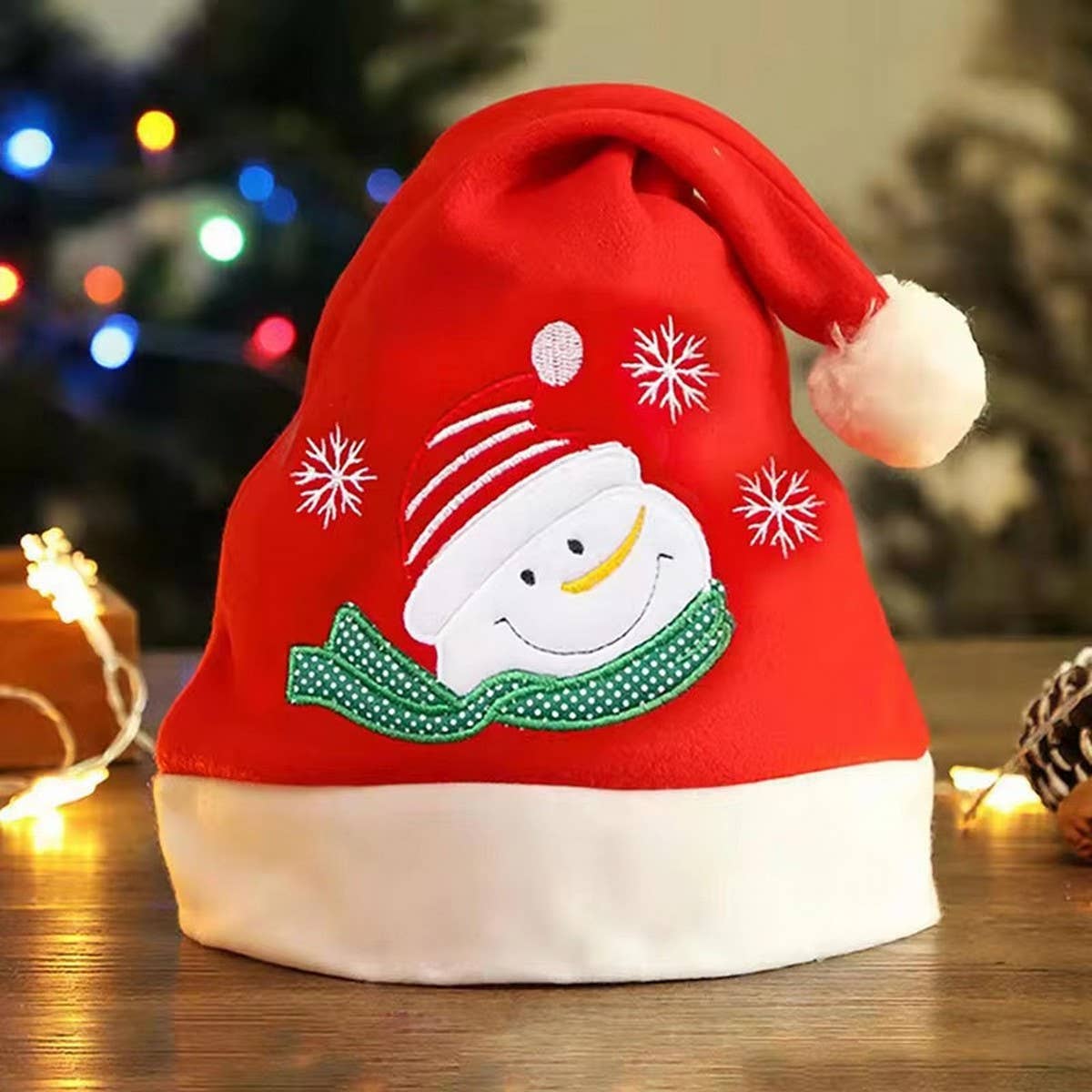 CWAH4087_SANTA CLAUS DEER SNOWMAN LETTERS CHRISTMAS HAT