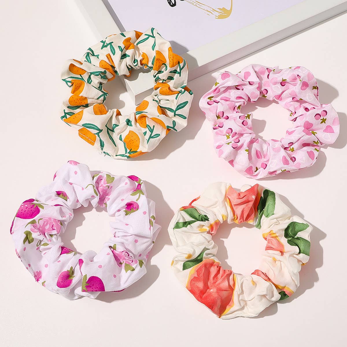 CUTE AVOCADO PEACH HAIR BAND AND HAIR TIE_CWAHA1653