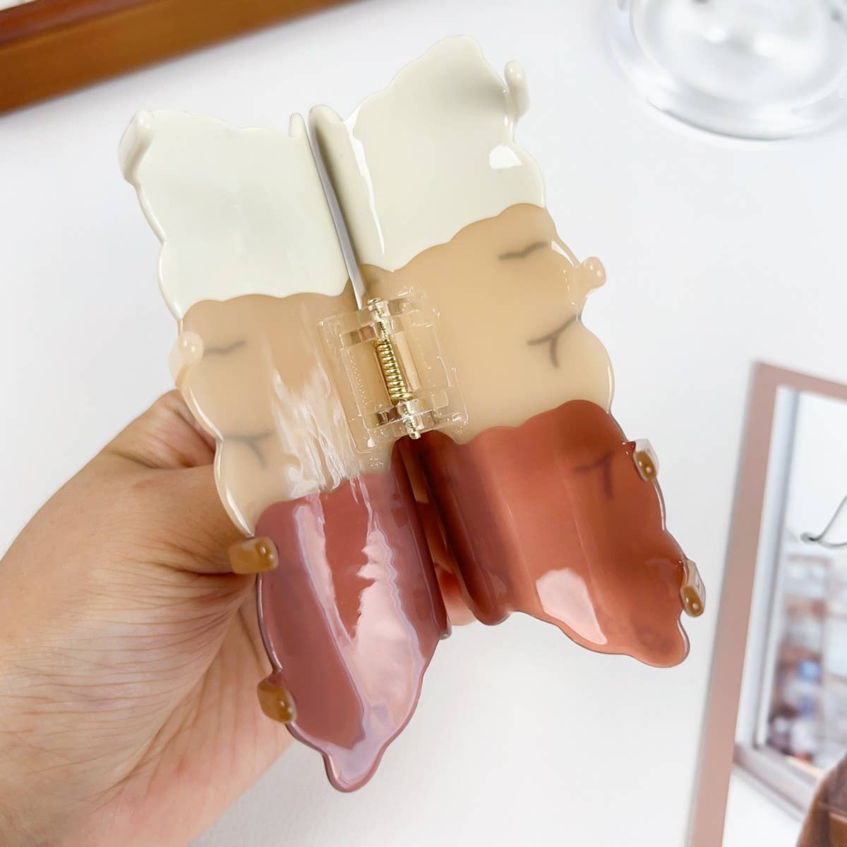 CUTE BROWN THREE PUPPY HAIRPIN_CWAHA1606