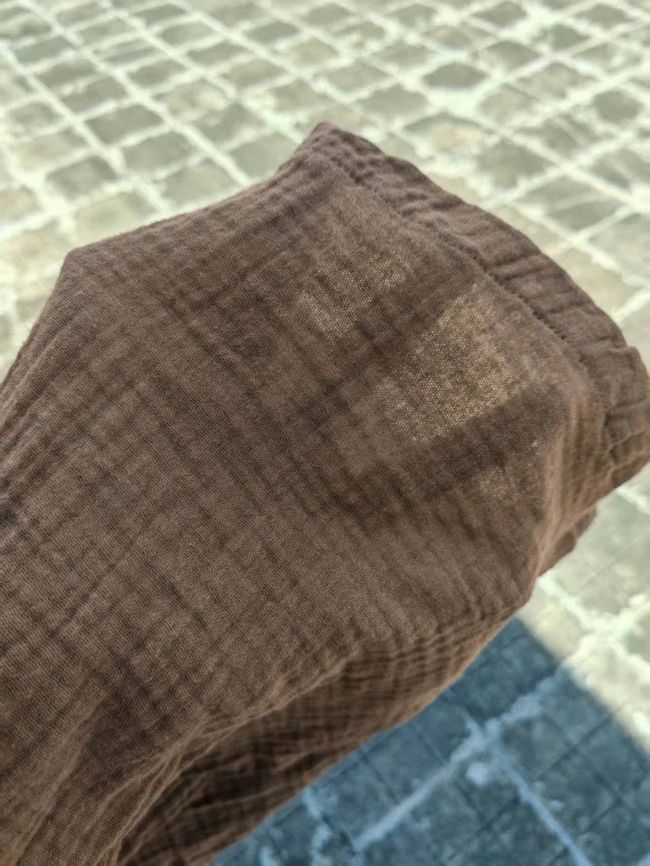 Pure cotton pure color easy wide-legged pants