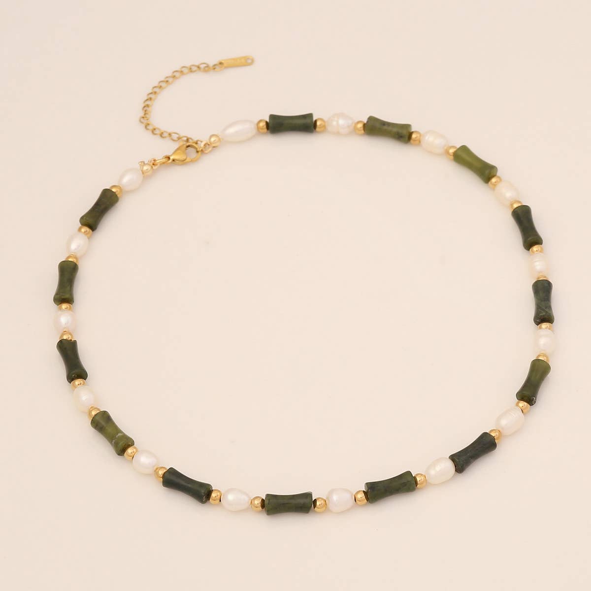 FASHION PEARL BAMBOO NATURAL STONE NECKLACE_CWAJE0652