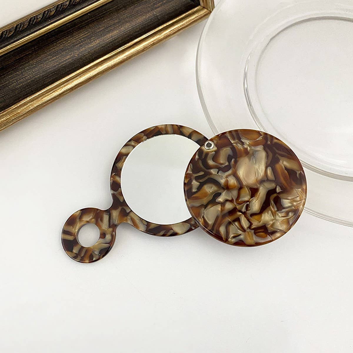 Portable Handheld Round Mirror, Cute Makeup Mirror_CWMM6387