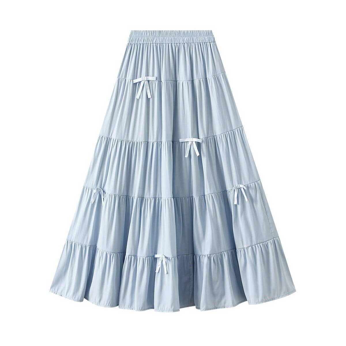 CAKE SKIRT HALF SKIRT BOW A-LINE LONG SKIRT_CWBMS0319