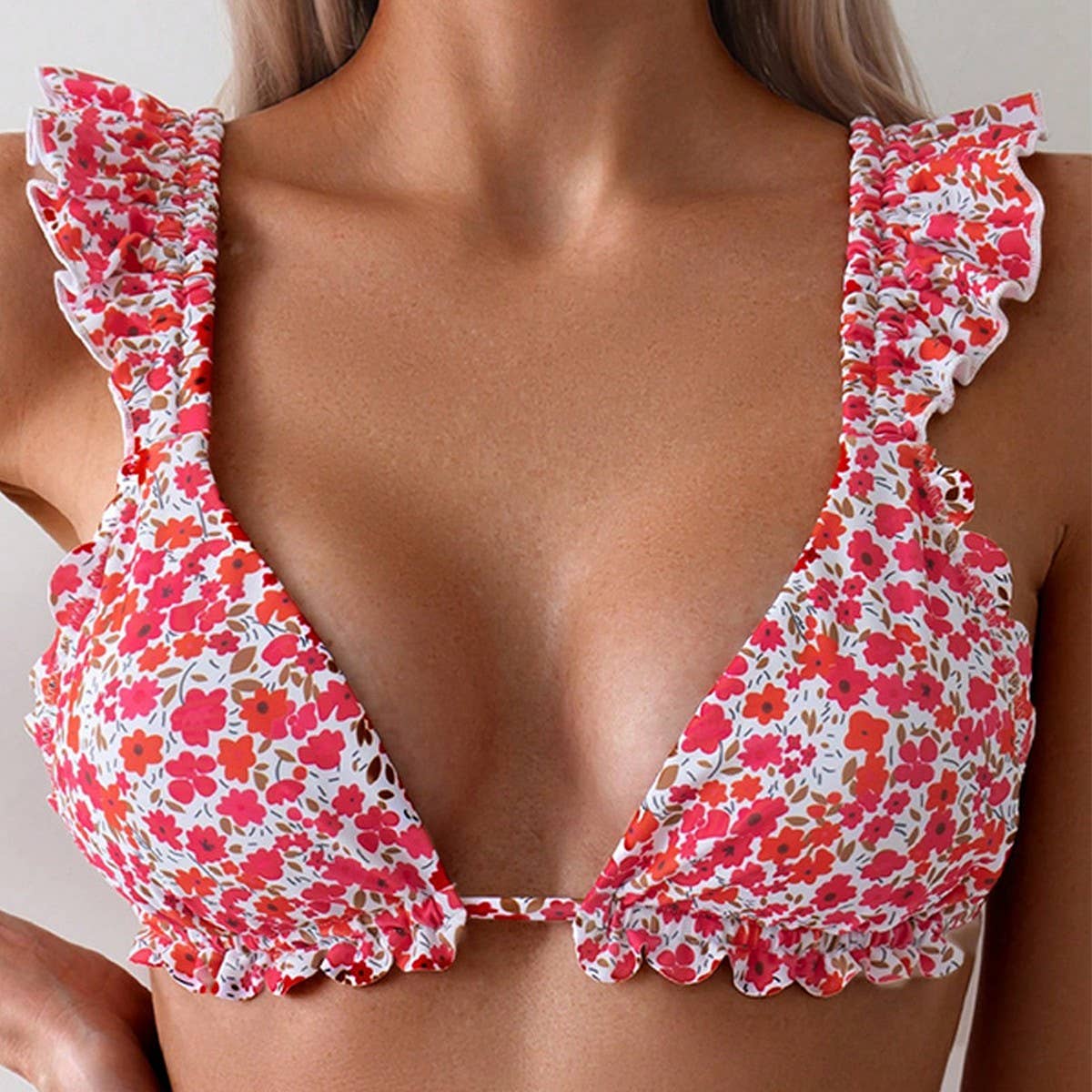 Floral Strappy Bikini - Sexy Swimsuit for Women