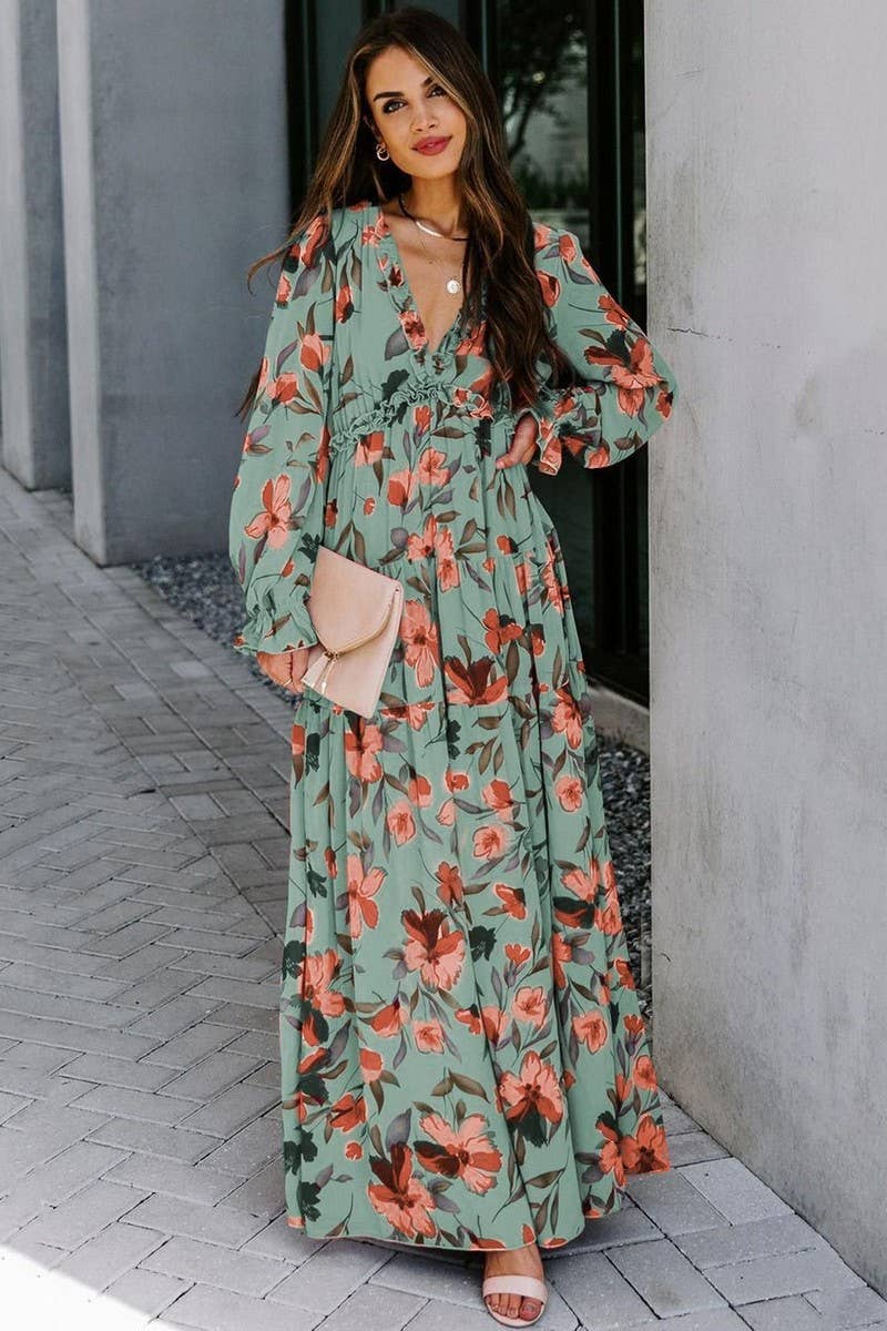 CWDMD5429_STYLISH FLORAL LONG SLEEVE ELEGANT MAXI GOWN