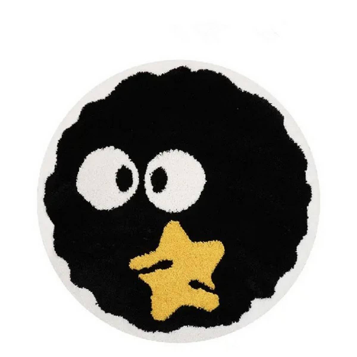 Cute Soot Plush Round Rug, Cartoon Floor Mat