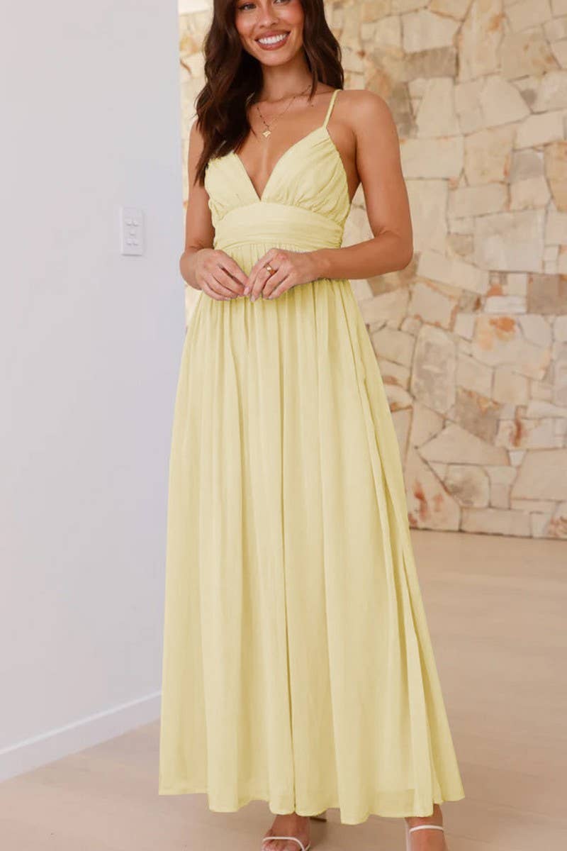 CWDMD5667_BACK TIE WAIST SLIM CHIFFON SLIP MAXI DRESS